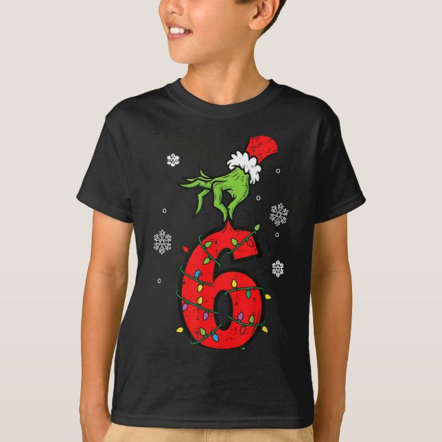Camiseta Number 6 Matching 67 Meme 6 7 Christmas Boys Youth (Frente)