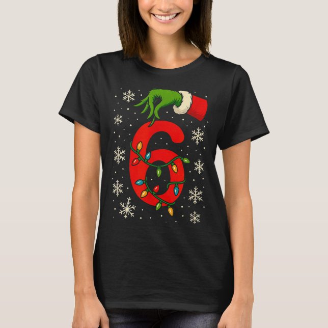 Camiseta Number 6 Matching Six Seven Meme Christmas Boys Yo (Frente)