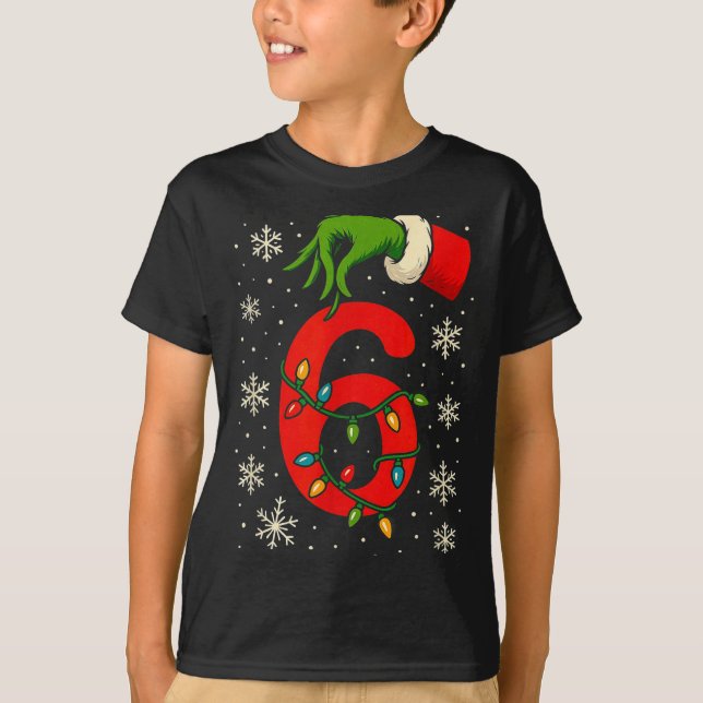Camiseta Number 6 Matching Six Seven Meme Christmas Boys Yo (Frente)