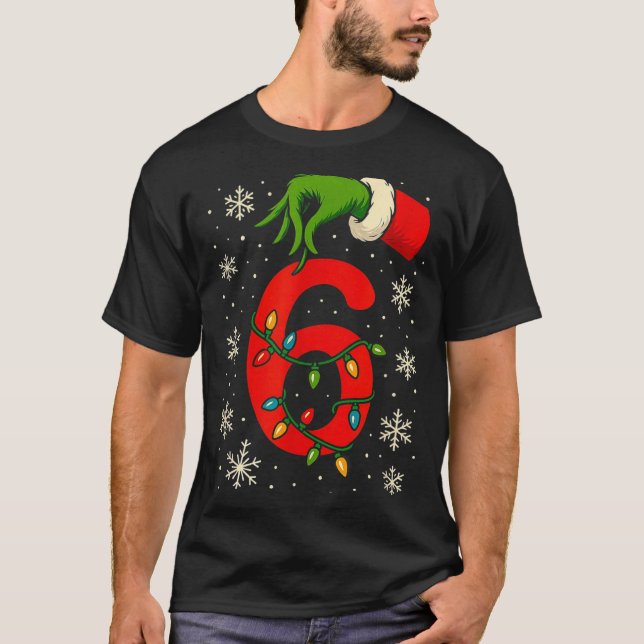 Camiseta Number 6 Matching Six Seven Meme Christmas Boys Yo (Frente)