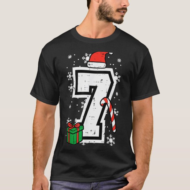 Camiseta Number 7 Christmas 6 7 Xmas Matching 67 Meme Men W (Frente)