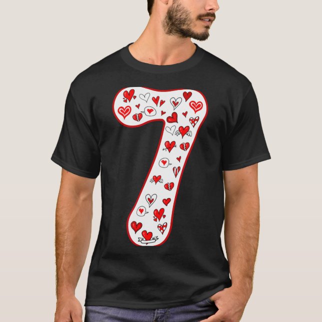 Camiseta Number 7 Couple Costume Duo 67 Meme Six Seven Vale (Frente)