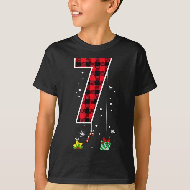 Camiseta Number 7 Funny Meme Saying 6 7 Six Seven Christmas (Frente)