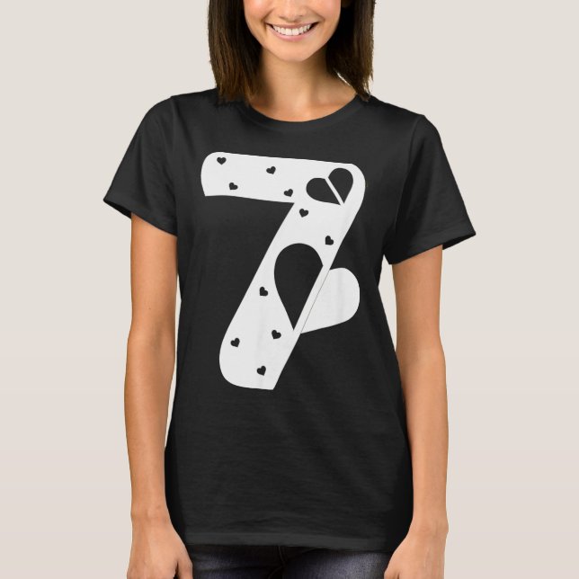 Camiseta Number 7 Hearts Love 67 Couple Matching Christmas  (Frente)