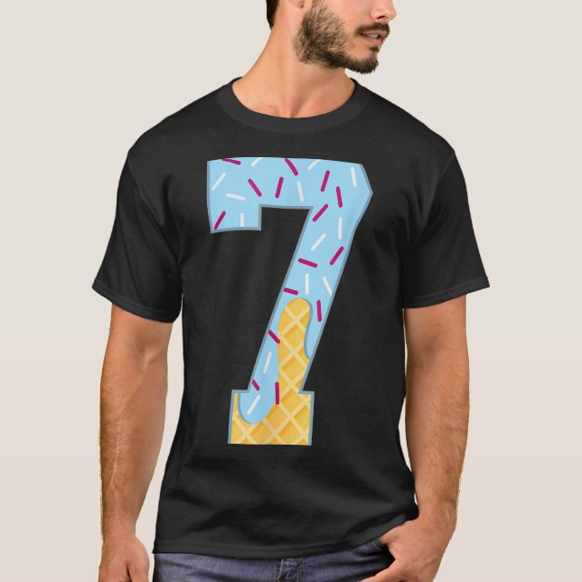 Camiseta Number 7 Ice Cream Drip 67 Meme Couple Halloween C (Frente)