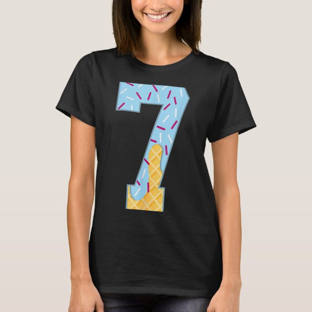Camiseta Number 7 Ice Cream Drip 67 Meme Couple Halloween C (Frente)