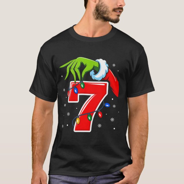 Camiseta Number 7 Matching 67 Meme Christmas Elf Hand Boys  (Frente)