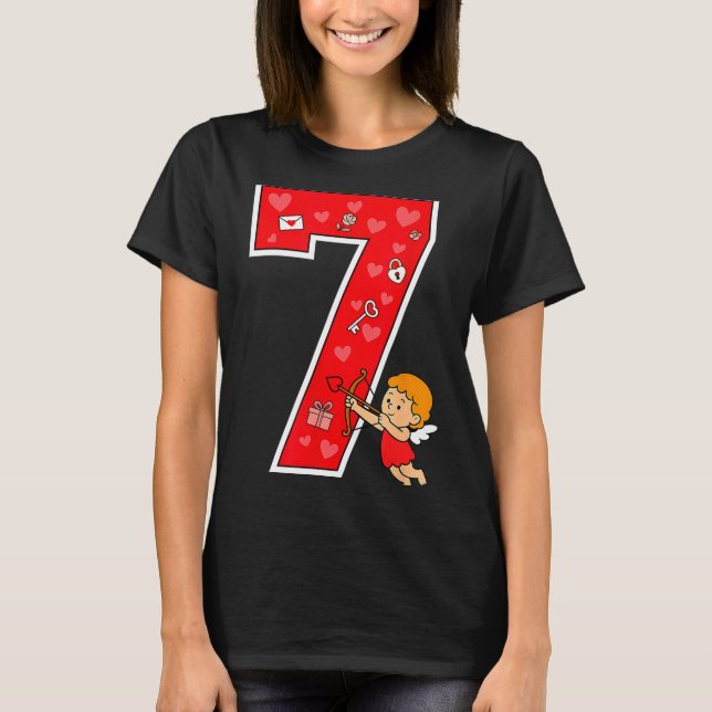 Camiseta Number 7 Six Seven 6 7 Meme Couple Valentine Match (Frente)