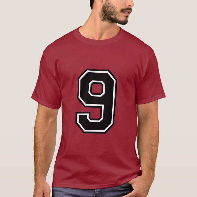 Camiseta Number 9 Custom Sports Jersey | Varsity Birthday  (Frente)