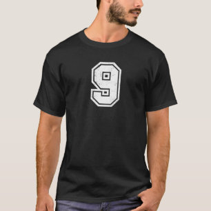 Camiseta Number #9 Sports Jersey Birthday Age Lucky No Dist