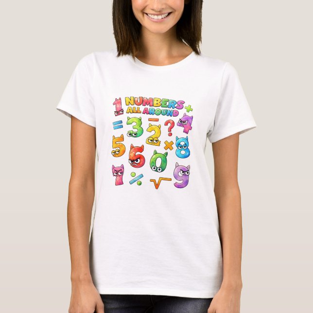 Camiseta Number Day Colourful Maths Numbers T Shirt for  (Frente)