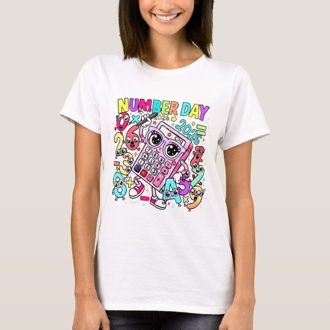Camiseta Number Day Colourful Maths T Shirt for Teachers (Frente)