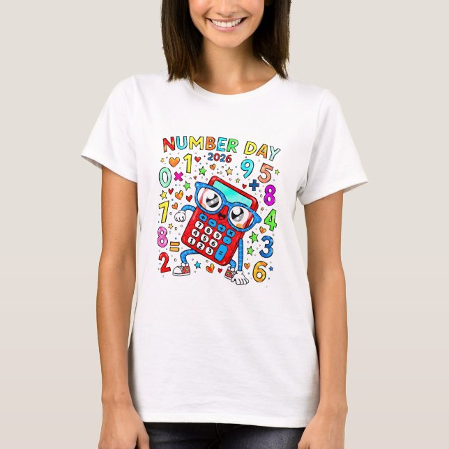 Camiseta Number Day Colourful Maths T Shirt for Teachers (Frente)