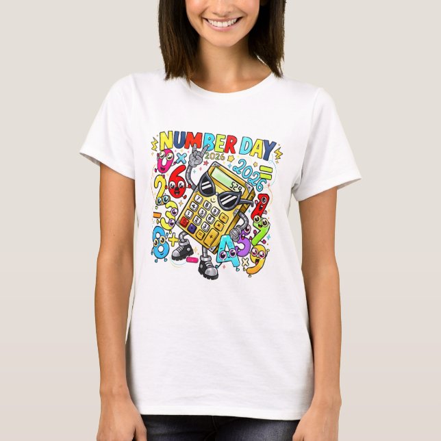 Camiseta Number Day Maths Tools T Shirt for Teachers (Frente)