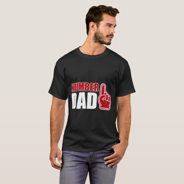 Camiseta Numere um T do pai #1 do t-shirt | do pai (Frente Completa)