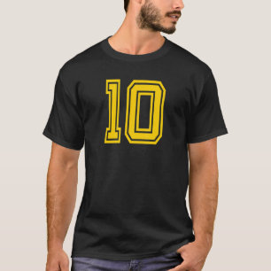 Camiseta Número 10 Esportes Jersey Yellow Retro Lucky Numbe