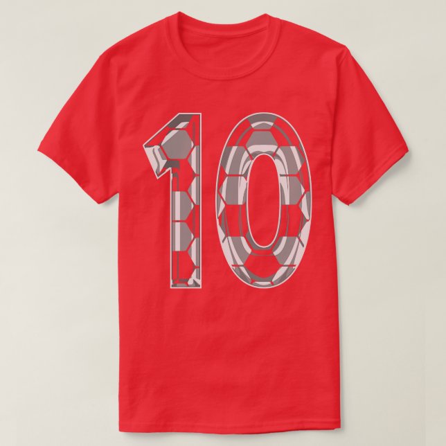 Camiseta Número 10 Jersey 10 Mãe Jogador Ventilador 1 (Frente do Design)