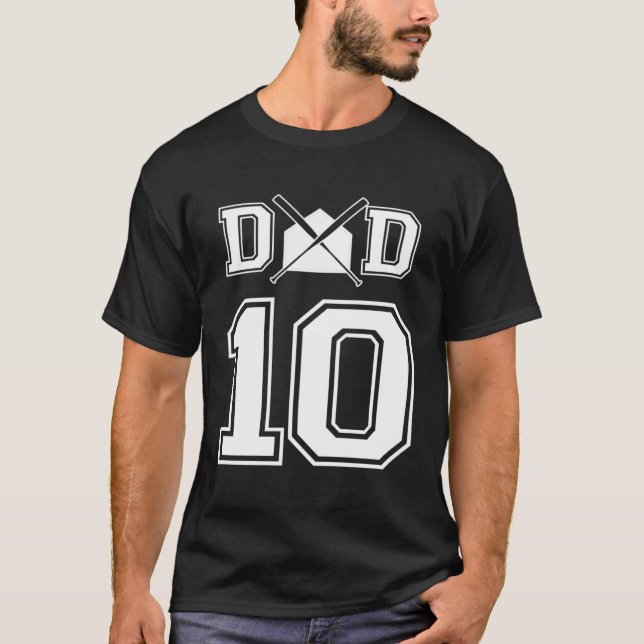 Camiseta Número 10 Jogadores Maior Ventilador para Baseball (Frente)