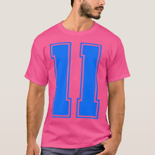 Camiseta Número 11 Equipe Esportiva Número de Variação Azul