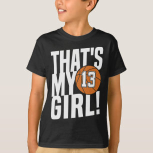 Camiseta Número 13 É a minha garota nº 13 Bysketbyll mãe