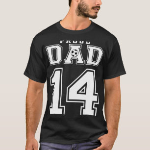 Camiseta Número 14 Personalizado Orgulhoso Pai de Futebol S
