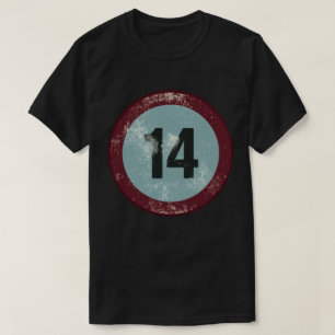 Camiseta Número 14 Vintage Desgastado