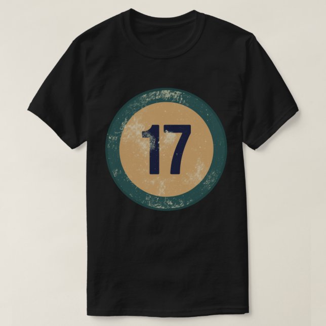 Camiseta Número 17 Vintage Desgastado (Frente do Design)