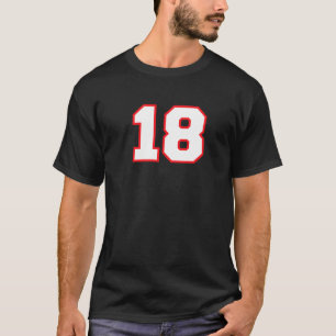 Camiseta Número 18 Jogador Esportivo Fan Jersey Red White