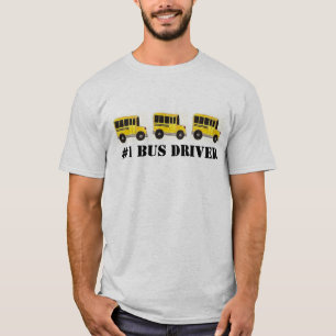 Camiseta Número 1 de motoristas de ônibus escolares amarelo