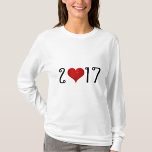 Camiseta Número 2017 bonito do querido do feliz ano novo