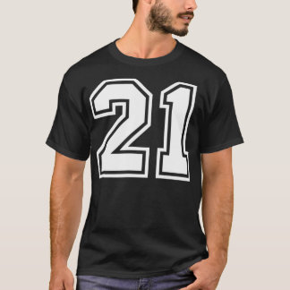 Camiseta Número #21 Sports Jersey Número Favorito da Sorte