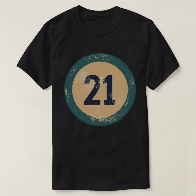 Camiseta Número 21 Vintage Distorcida (Frente do Design)