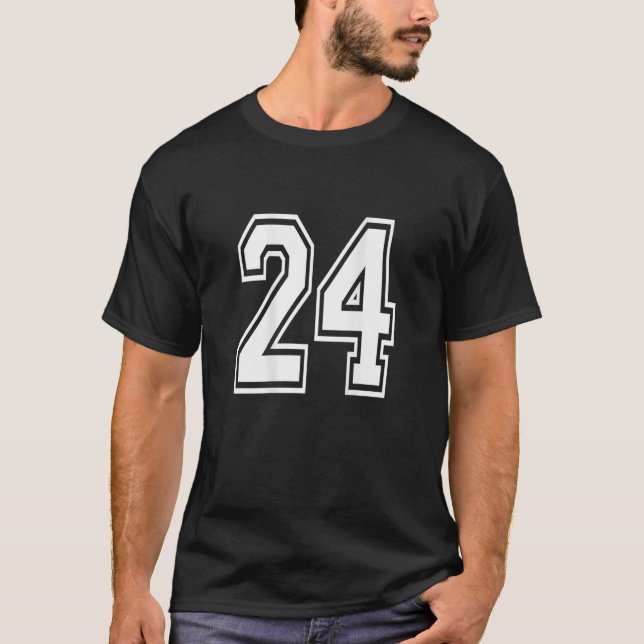 Camiseta Número 24 do jogador desportivo (Frente)