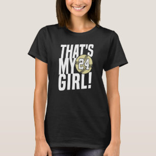 Camiseta Número 24 É a minha garota 24 mãe de softball