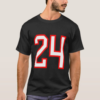 Camiseta Número 24 White Red Sports Jersey Número 24