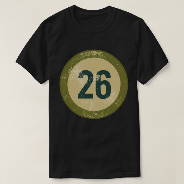 Camiseta Número 26 Vintage Desgastado (Frente do Design)