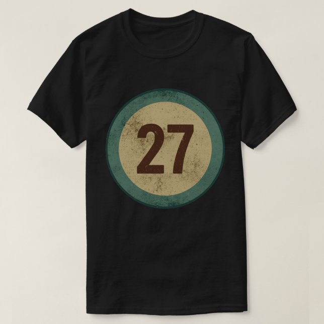 Camiseta Número 27 Vintage Desgastado (Frente do Design)
