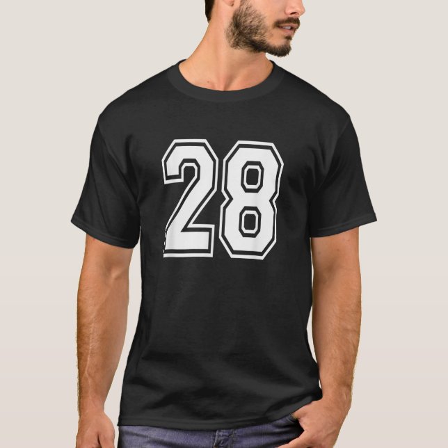 Camiseta Número 28 da Equipe Uniforme de Esporte 28 (Frente)
