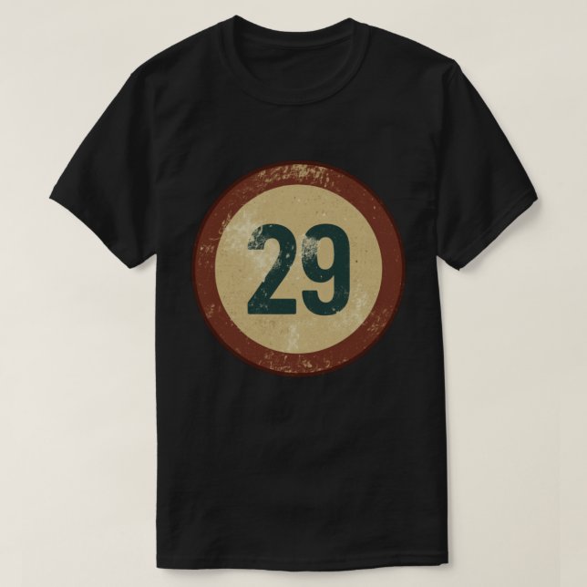Camiseta Número 29 Vintage Desgastado (Frente do Design)