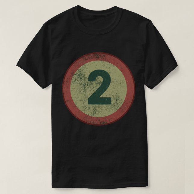Camiseta Número 2 Vintage Desgastado (Frente do Design)