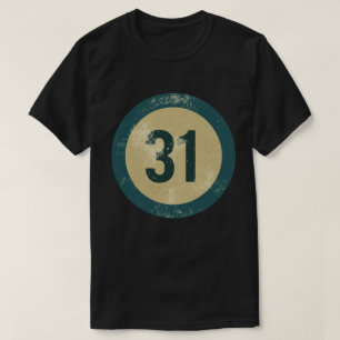 Camiseta Número 31 Vintage Desgastado