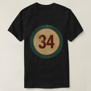 Camiseta Número 34 Vintage Desgastado