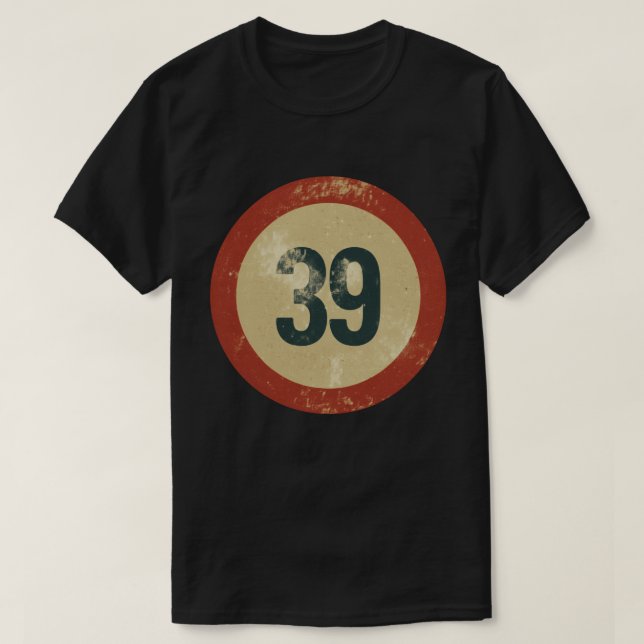 Camiseta Número 39 Vintage Desgastado (Frente do Design)