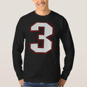 Camiseta Número 3 Aniversário do jogador da equipe desporti