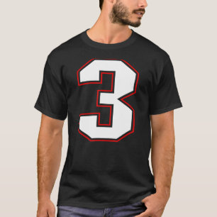 Camiseta Número 3 Aniversário do jogador da equipe desporti