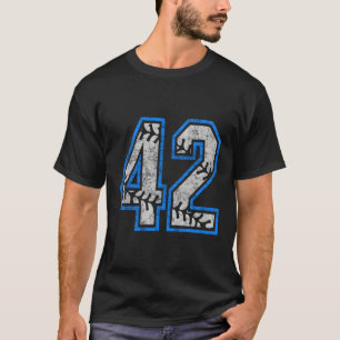 Camiseta Número 42 #42 Jersey Baseball Laces Shi em dificul