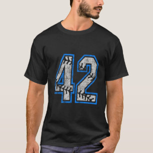 Camiseta Número 42 #42 Jersey Baseball Laces Shi em dificul