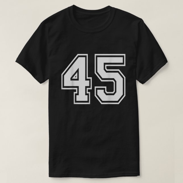 Camiseta Número 45 Equipe de Esporte da Varsity Jersey 45,  (Frente do Design)