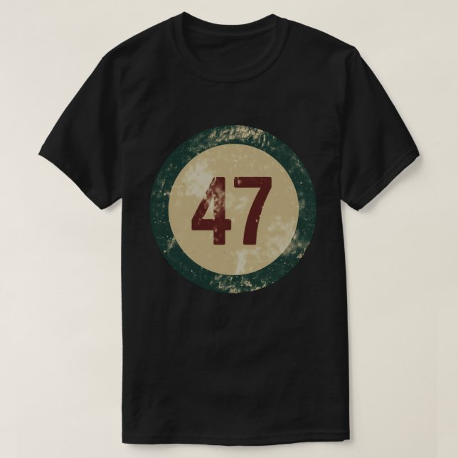 Camiseta Número 47 Vintage Desgastado (Frente do Design)