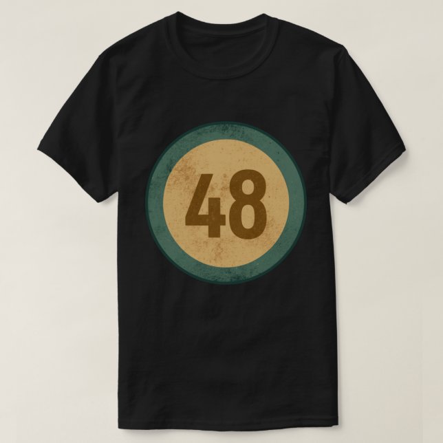 Camiseta Número 48 Vintage Desgastado (Frente do Design)